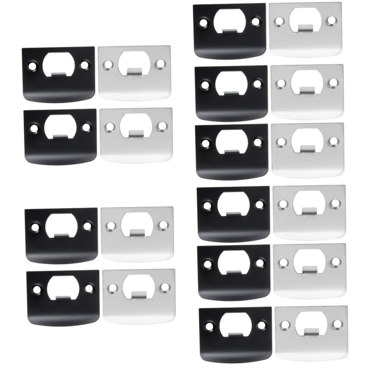 Tofficu 5 Ensembles Guide De Serrure De Porte Gâche De Porte Loquet De Porte Pêne Dormant Lourd Plaque De Renfort De Porte Plaque De Porte Gâche De Porte Nickel Satiné Gâche 4 pièces * 5