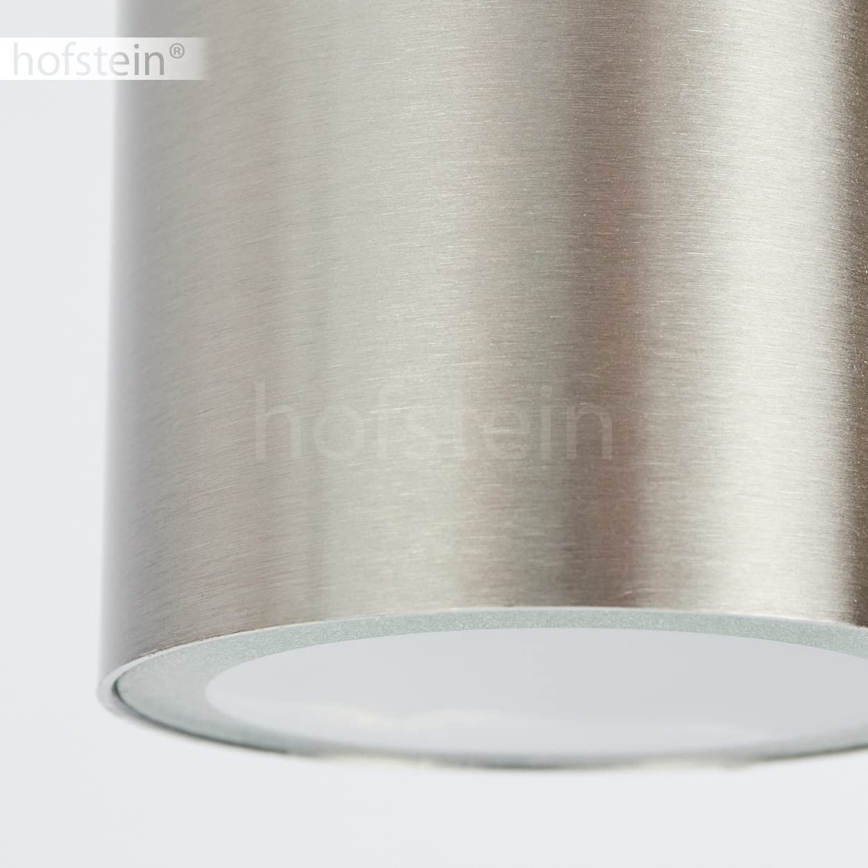 Applique murale d'extérieur Bessiebelle, lampe d'extérieur en métal/verre couleur inox/blanc, détecteur de mouvement, effet lumineux, pour terrasse/entrée, luminaire up&down, GU10, IP44, sans ampoules