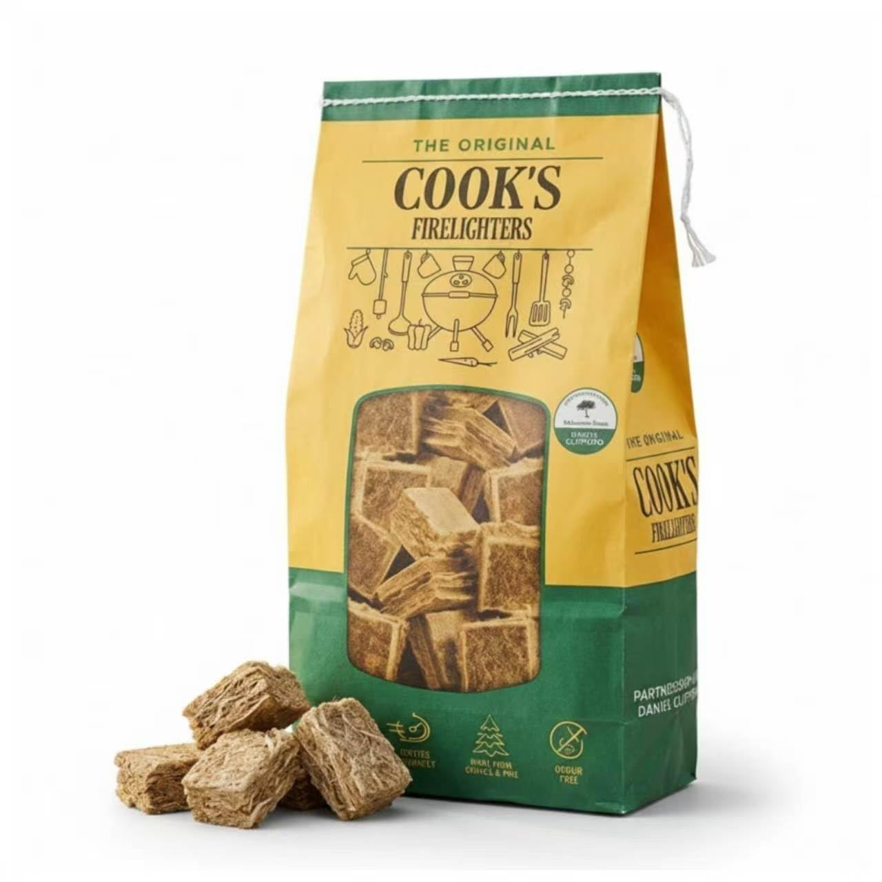 Cook's Firelighter Cubes, 72 Cubes, 430g, Natural Fire Starters for BBQ, Stoves & Campfires, Compact Pack, Easy Storage, Perfect Size for Trial, Travel and Home Use (1-Pack, 72pcs)