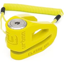 Candado Manillar Honda Sh 125 Urban Security UR210Y Candado Antirrobo Moto Disco, Homologado Sra, Doble cierre ø10, Acero inoxidable Amarillo