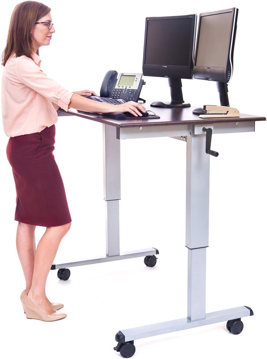 Luxor STANDUP-CF48-DW 48" High Speed Crank Adjustable Stand Up Desk