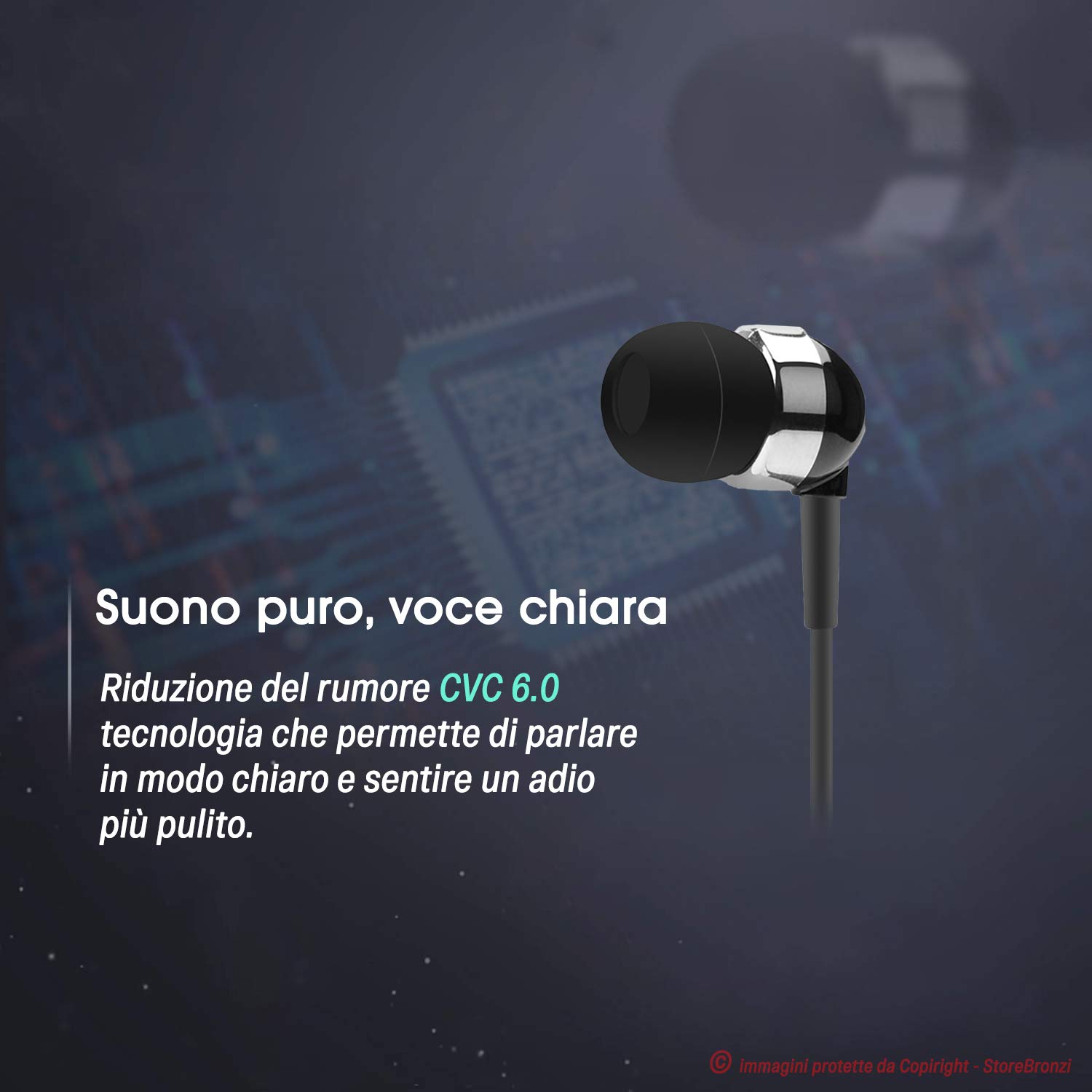 Fineblue F910 Auricolari Bluetooth Smartphone Con Clip Filo Retrattile In Ear Avviso a Vibrazione Microfono Cancellazione Rumore Nero