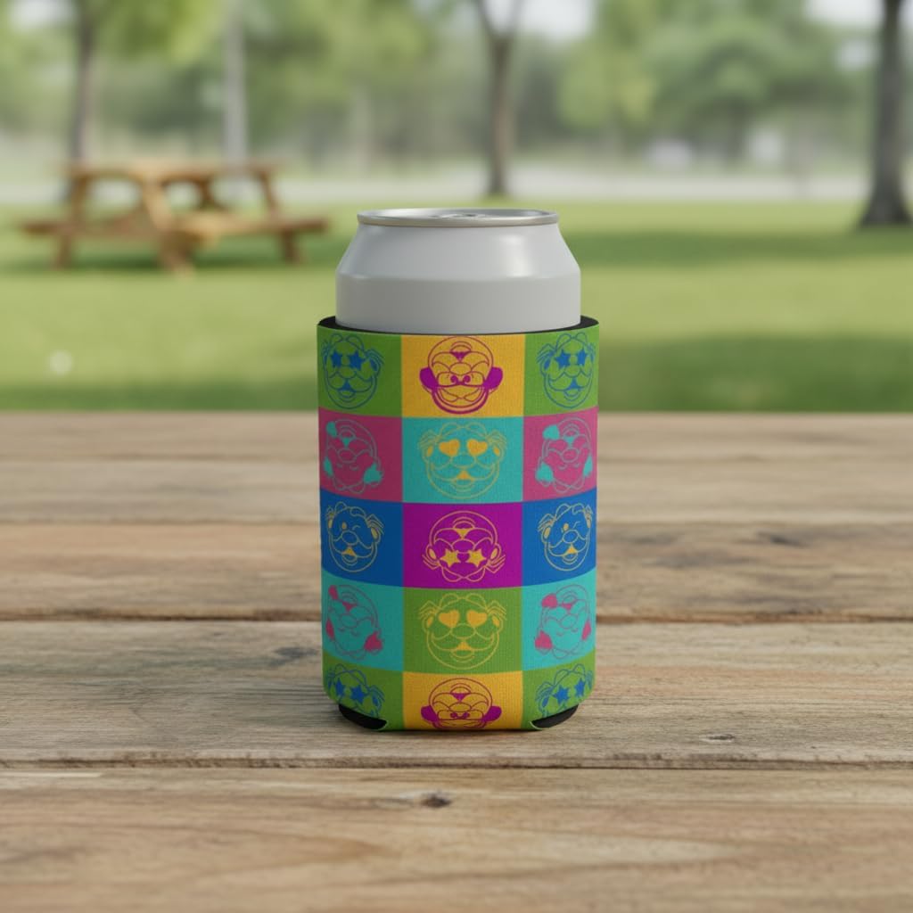 Dr. Simi Pop Art Can Cooler Sleeve – Neoprene Beverage Insulator for Standard 12 oz Cans and Bottles, Colorful Collectible Drink Holder, Reusable Portable Can Sleeve, Multicolor Pop Art Design
