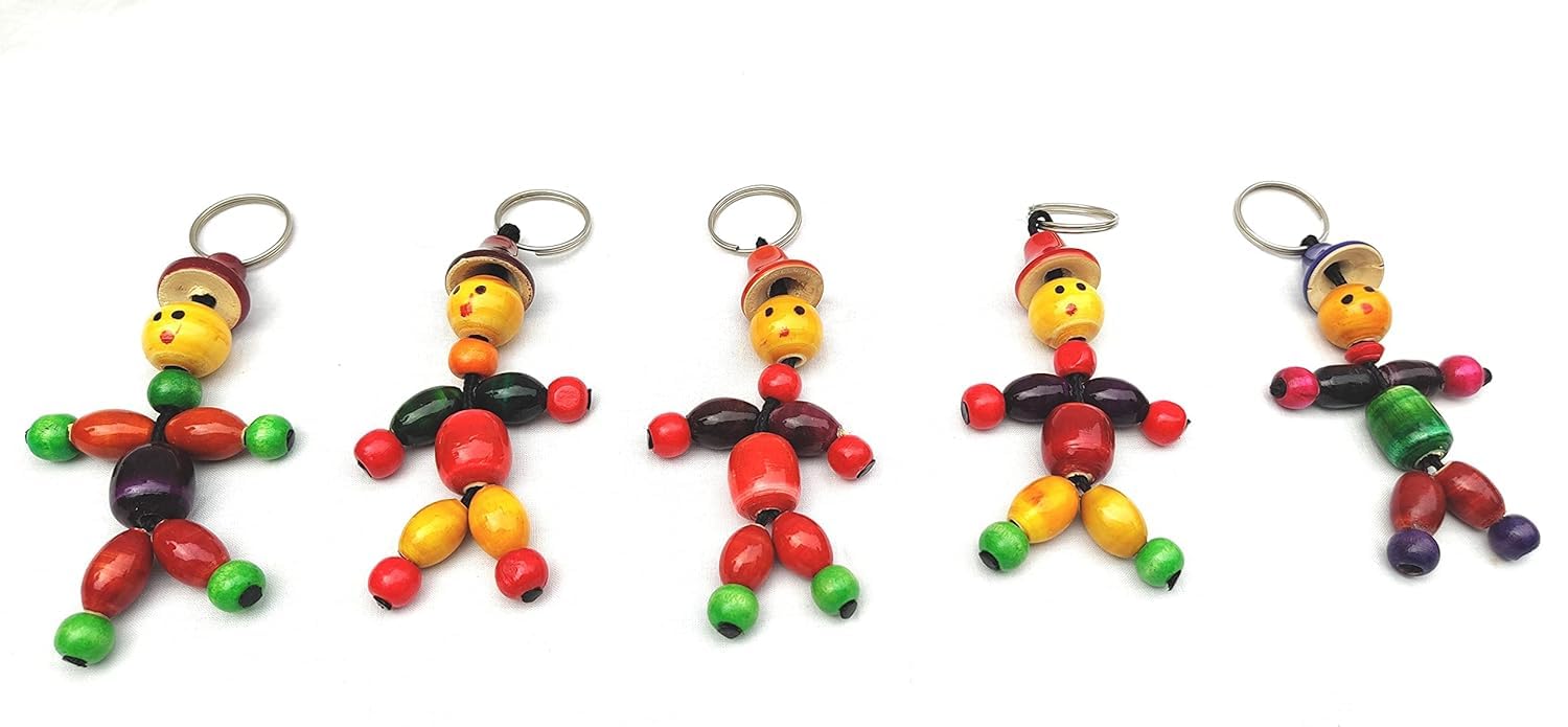 ちゃいなの土産 Channapatna Keychains Handcrafted Wooden Whistle Keychains set of