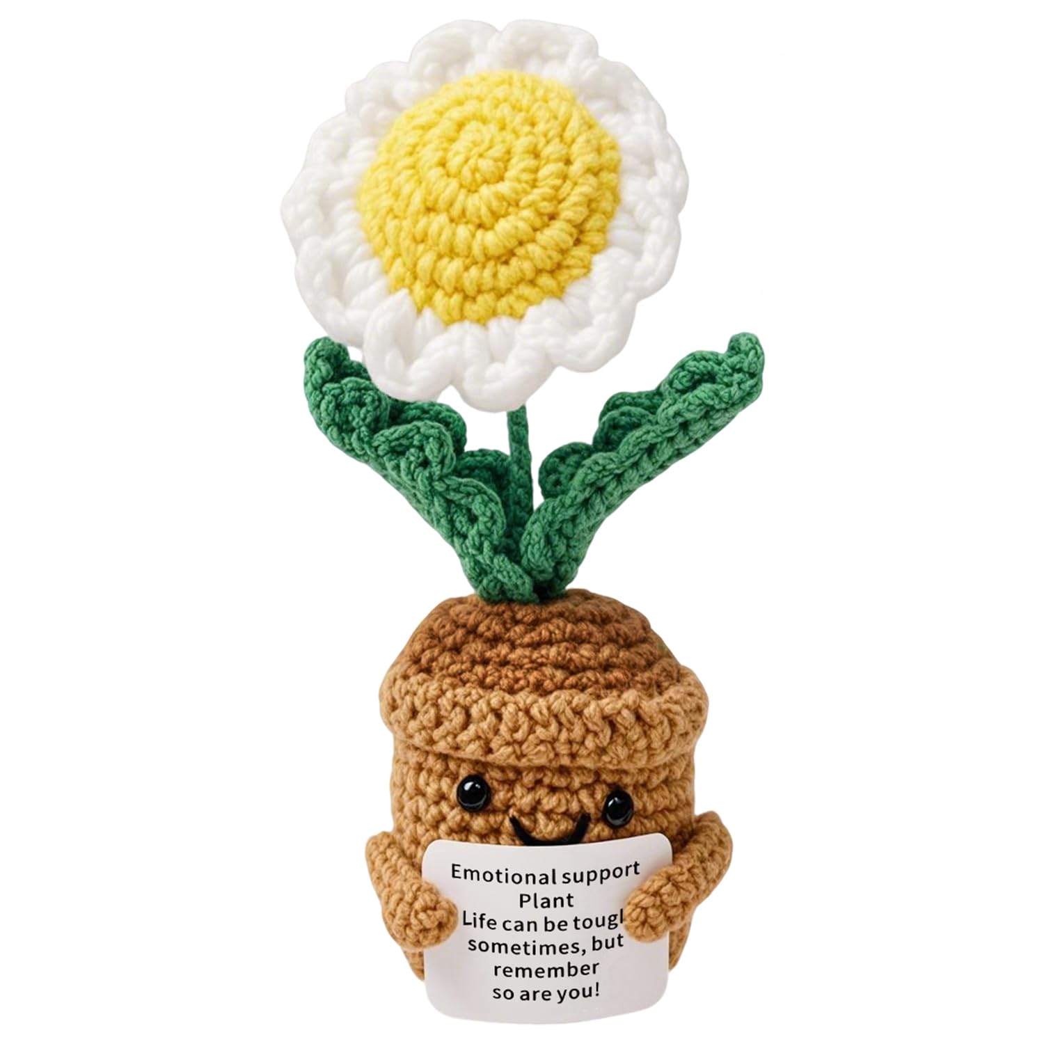 MLZTINGR Fiori fatti a mano all'uncinetto, pianta in vaso di fiori, margherite e girasoli, pianta artificiale come regalo per donne, famiglia, amici, regalo di addio, decorazione per ufficio e auto