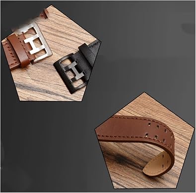 20mm 22mm Leather Watch Strap Rivet Men Replacement Bracelet Wrist Band Compatible With Hamilton Khaki Aviation H77755533 H77616533