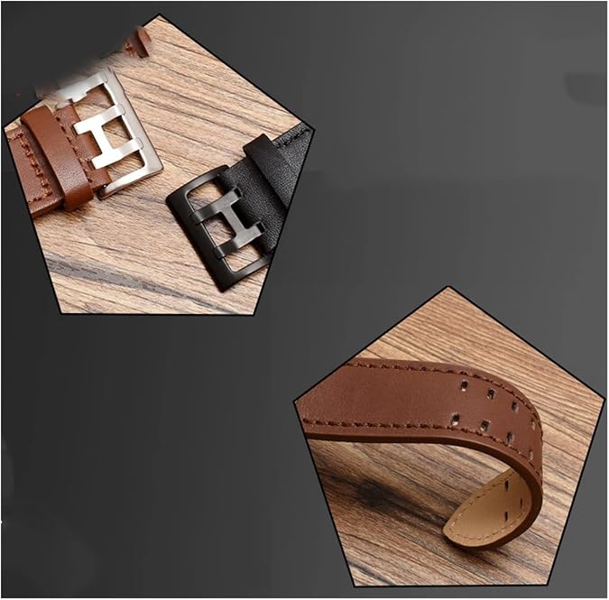 20mm 22mm Leather Watch Strap Rivet Men Replacement Bracelet Wrist Band Compatible With Hamilton Khaki Aviation H77755533 H77616533