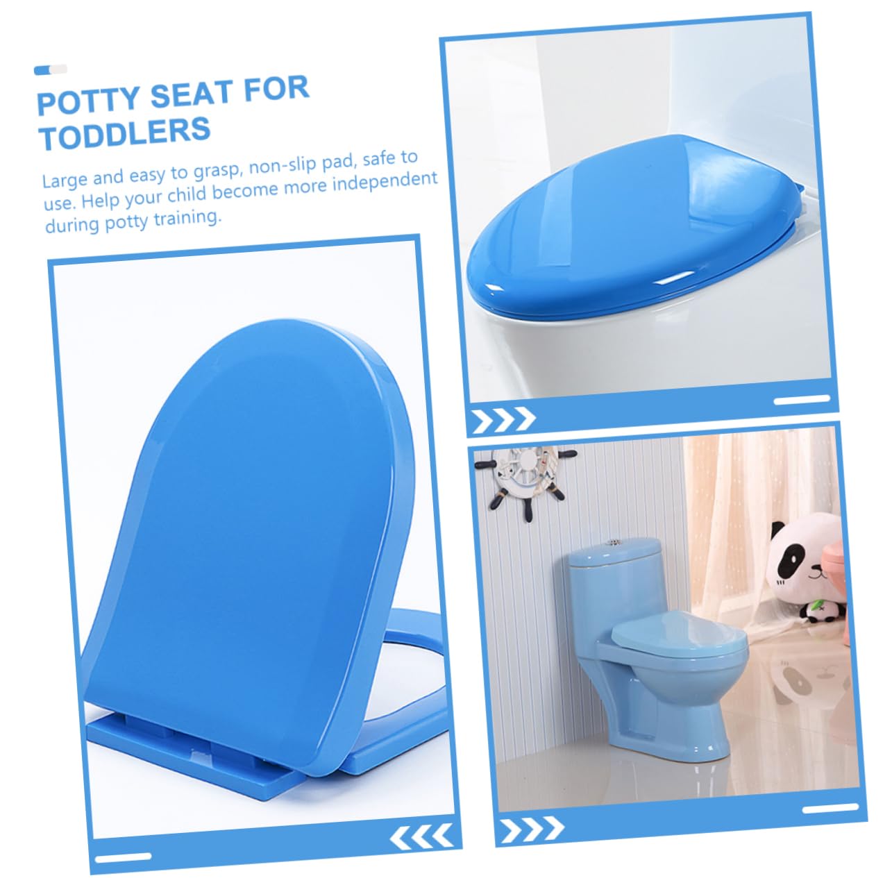 Tavoletta Wc Riduttore per Bambini Blu in Pp, Leggera e Portatile | Allenamento al Vasino, Installazione Semplice, Base Antiscivolo, Adatta a Bambini e Ragazzi