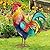 Kircust Metal Rooster Garden Statue Outdoor Decor Yard Art Chicken Decoration for Home Patio Lawn Backyard Farmhouse Kitchen