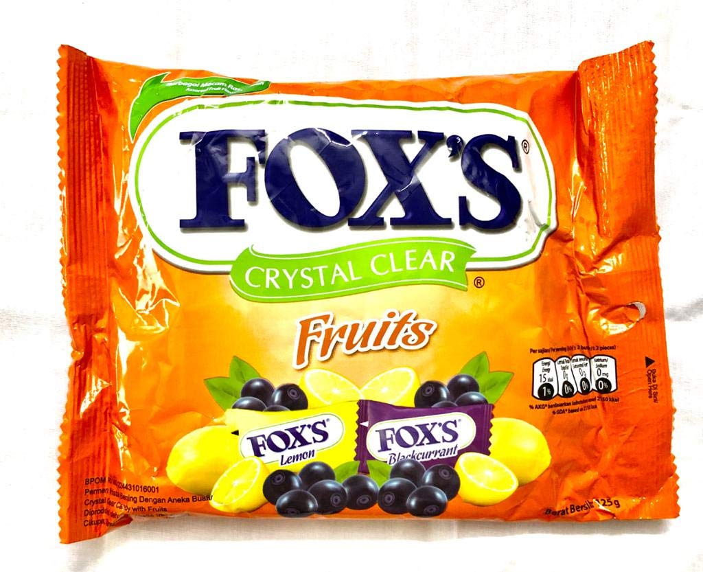 jai jinendra Fox Crystal Clear Fruits Toffee Mix Candy, 125 g (Pack of 2)