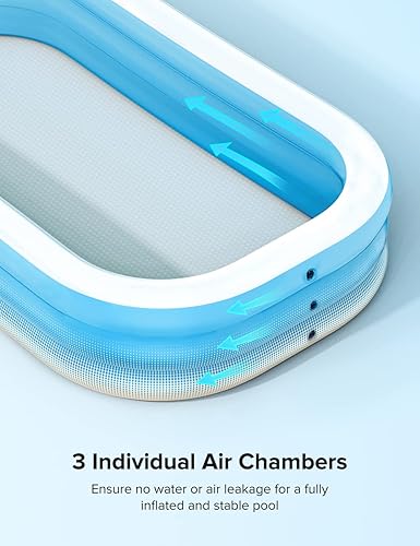 Miniatura 5 de Piscina inflable 118 x 72 x 20 pulgadas piscina Freetex para niños piscina sobre el suelo piscinas inflables gruesas de gran tamaño para adultos