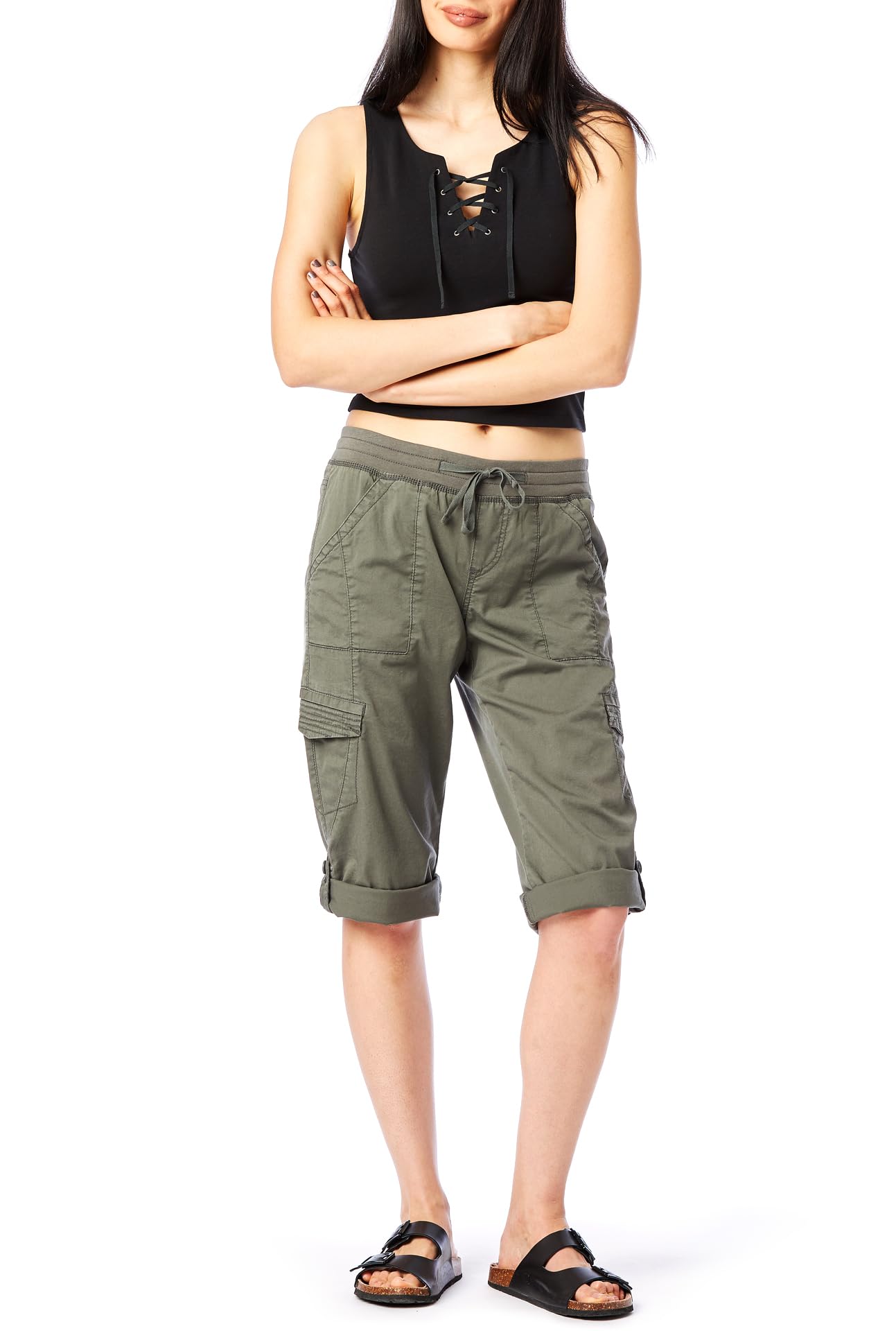 Unionbay Womens Knit Waist Crop