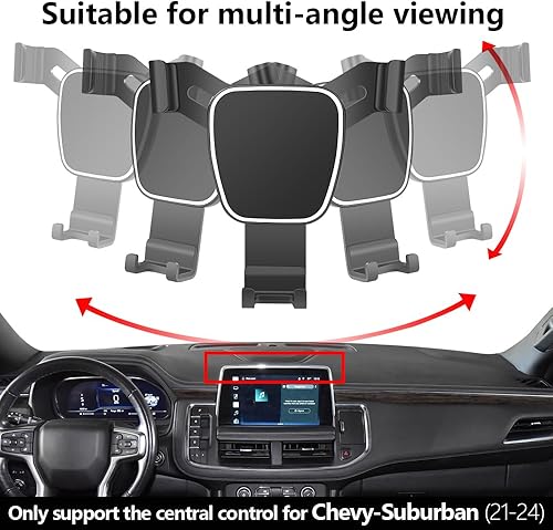 Miniatura 5 de Soporte de teléfono de coche para Chevrolet Chevy Suburban 2021 2022 2023 2024, Chevy Tahoe 2021-2024 12ª generación Accesorios para automóviles,