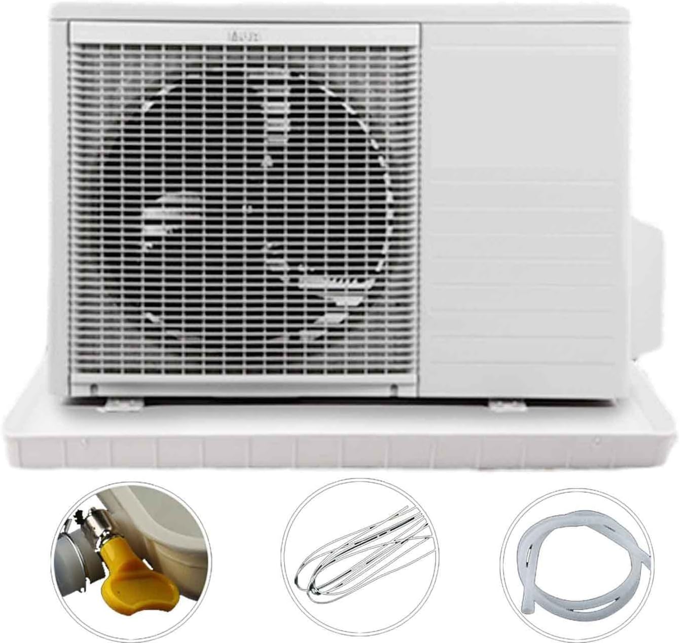 エアコン室外機用ドレンパン 室外エアコンドリップトレー 増水口とドレンパイプ付 エアコン室外機のドレンパン 室外機のドリップトレー