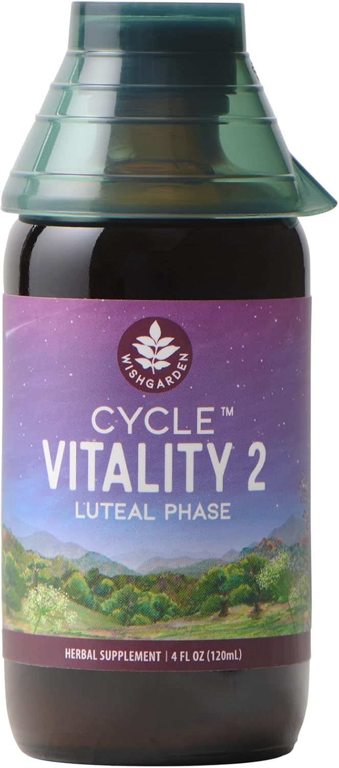 WishGarden Herbs Cycle Vitality 2 Luteal Phase - Plant-Based Progesterone Supplement with Wild Yam & Vitex Chasteberry Supports Healthy Menstrual Cycles, Fertility & Healthy Progesterone Levels, 2oz