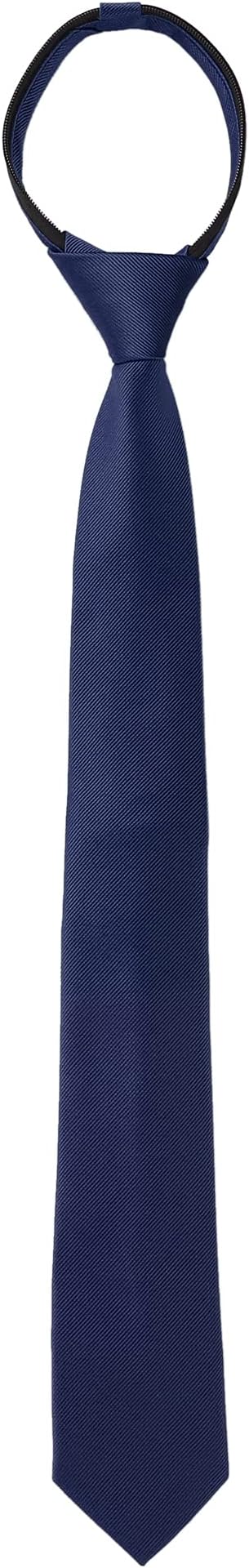 Allegra K Men's Skinny Pretied Solid Color Zipper Ties Neck Adjustable Strap Wedding Groom Tie