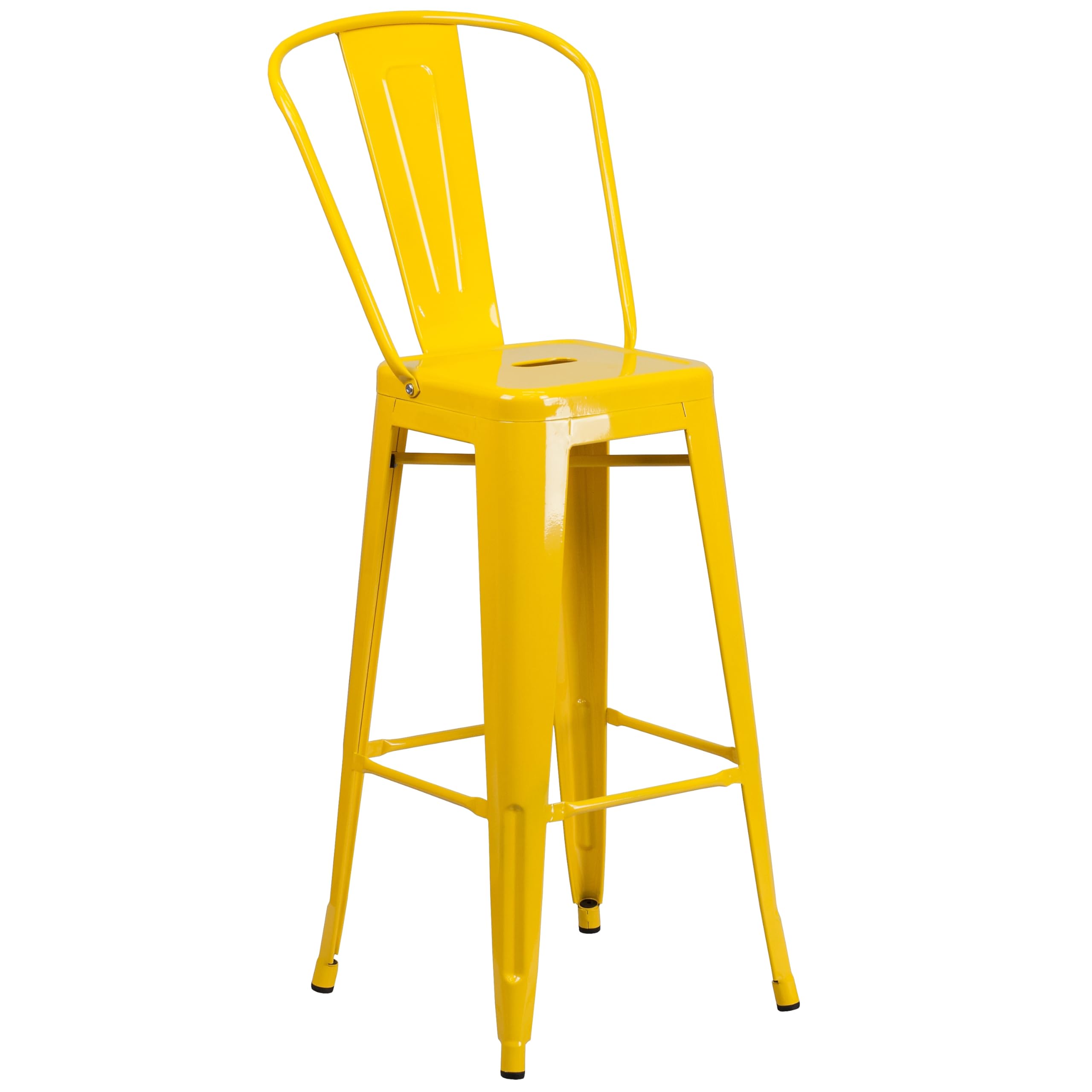 Flash Furniture Yellow / Set of 1 / Contemporary Yellow Square Seat Barstools