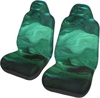 YOFIEN 2 Fundas para Asientos de Coche, Color Verde Esmeralda, universales, Antideslizantes.