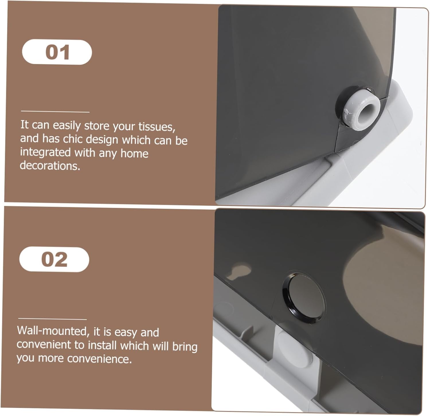 Wall Mounted Touchless Paper Towel Dispenser Versatile Black Towel Holder for Bathroom Kitchen Commercial Use Space Saving Easy to Clean