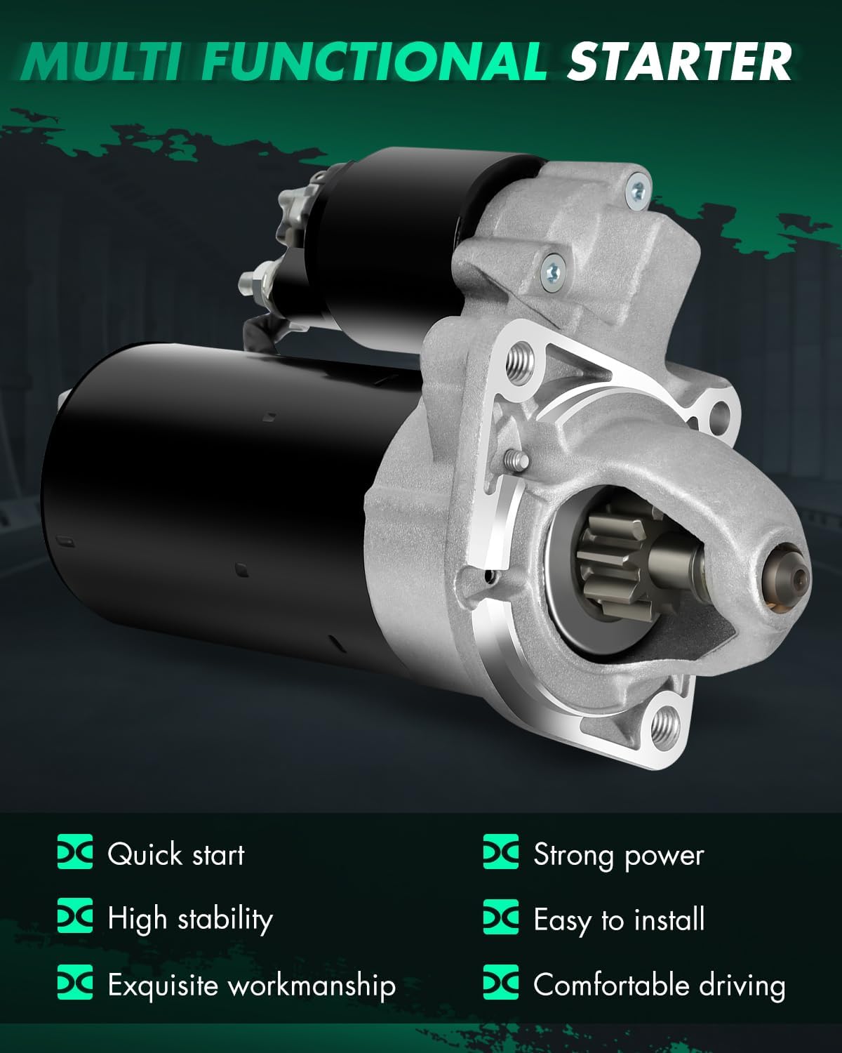 SCITOO Motor Starter for 17702N Starters Fit for BMW for 318i 1996-1999, for BMW for 318is 1996-1999, for BMW for 318ti 1996-1999, for BMW for 320i 2001-2005, for BMW for 323Ci 2000