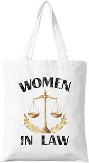 Women in Law Graduation Tote Bag, Inspirational Gift for Female Law Graduates & Paralegals, Premium Canvas Career Bag for Future Lawyers & Legal Professionals. (072)