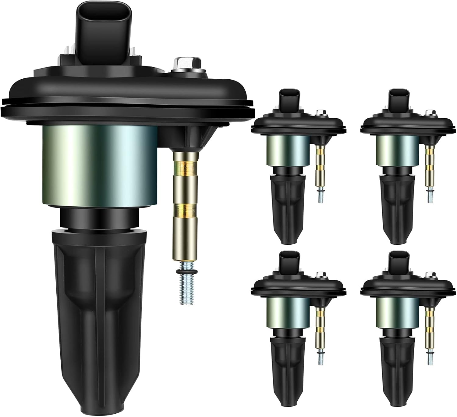 OCPTY Suitable 2003-2008 for Isuzu Ascender 4.2L/L6,2004-2006 for Chevrolet Colorado 2.8L/L4 Automotive Replacement Ignition Coils 3-Pins #UF303 (Set of 5 Ignition Coils)