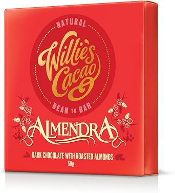 Willie's Cacao - Almendra, 70% Dark Chocolate with Roasted Almonds bar - 50g - Vegan - Artisan Made
