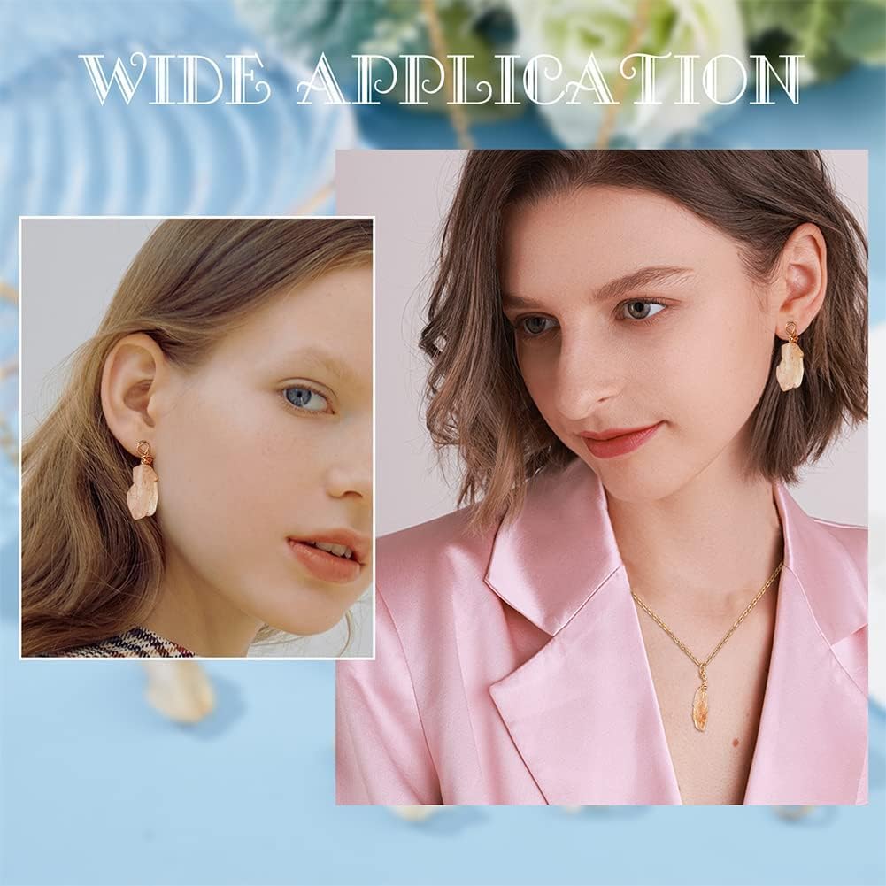 DICOSMETIC 20Pcs Natural Stone Pendants Raw Citrine Pendants Wire Wrapped Crystal Charm Irregulate Gemstone Charms Crystal Pendant for Jewelry Crafts Making, Hole: 3mm - Image 5