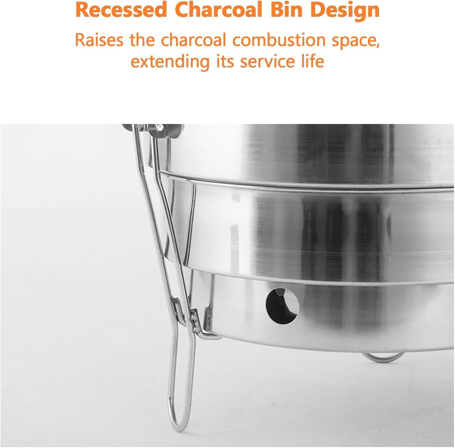 doorslay doorslay Portable Stainless Steel BBQ Grill, Collapsible Frame with Carrying Bag Recessed Charcoal Tray for Even Heat Camping Picnics Backyard (CW305 28) (CW305 28)