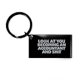 Funny Accountant Keychain Gifts for Men, Women, Friends, Coworkers from Loved Ones, Unique Valentine's Unique Gifts for Accountant