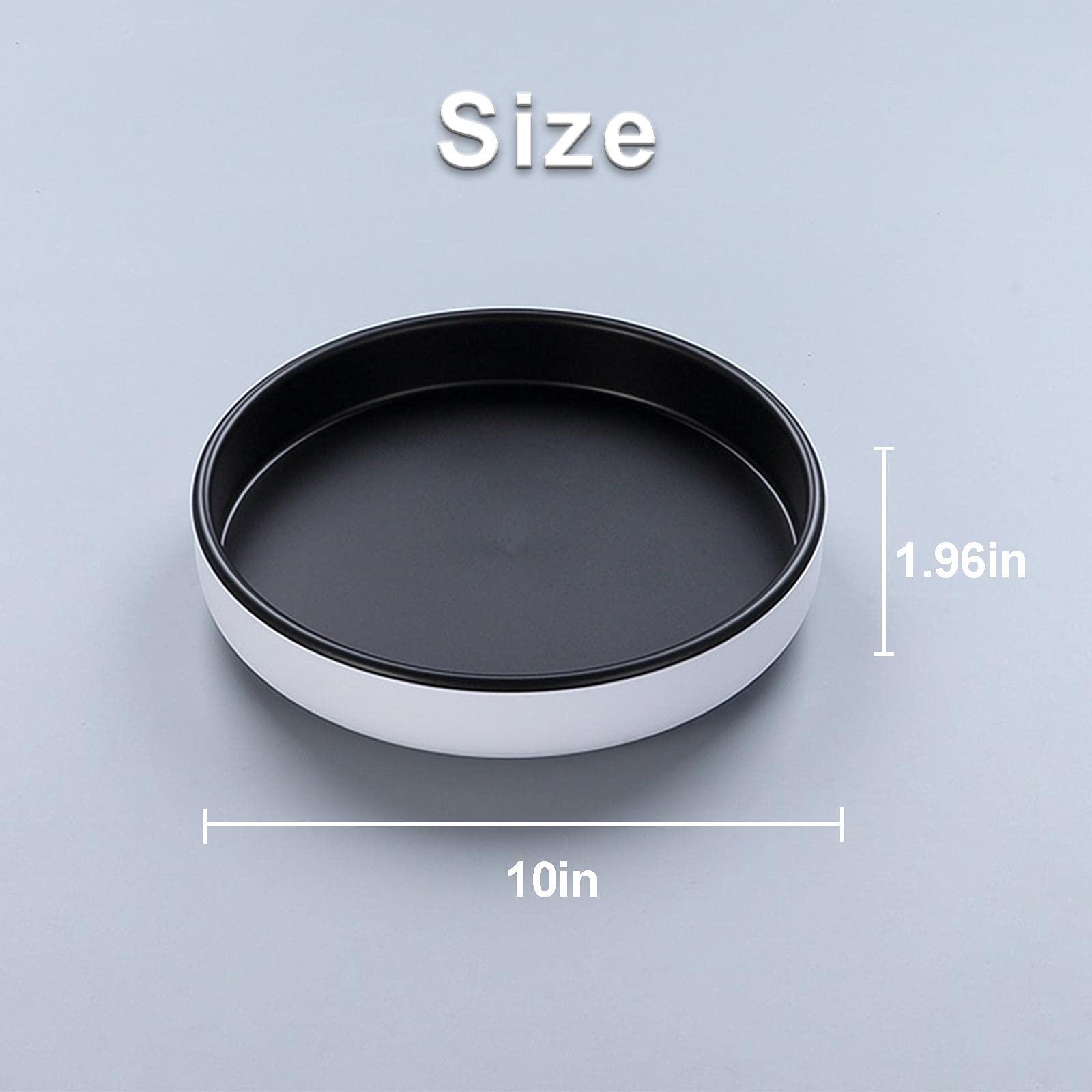 Lazy Susan Lot de 2 étagères à épices antidérapantes 25,4 cm pour cuisine, comptoir, meuble de présentation rotatif à 360 degrés Noir/gris