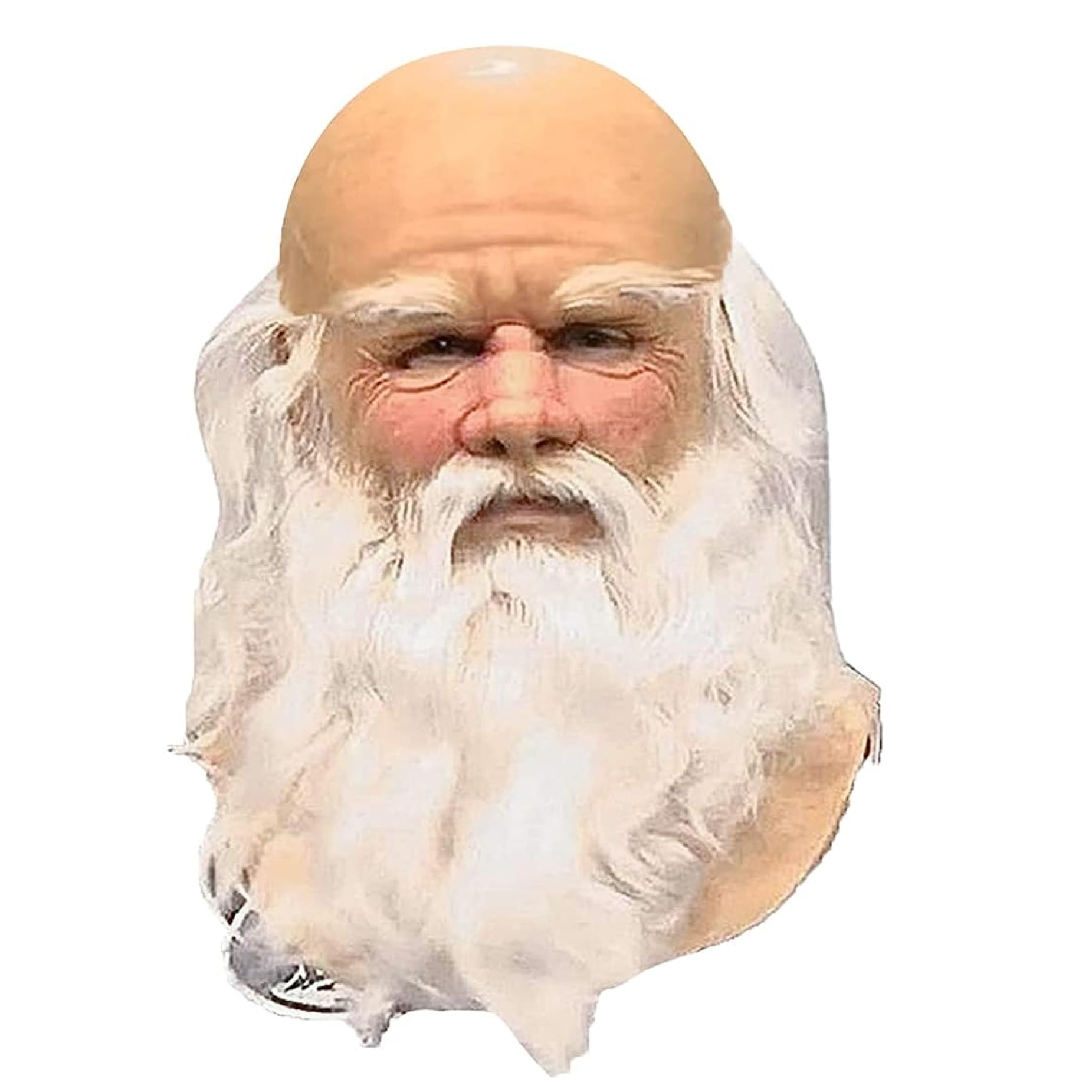 Uanqfegy Santa Claus Mask - Latex Full Face with White Beard, Christmas Cute Costume for Kids Adults, Party
