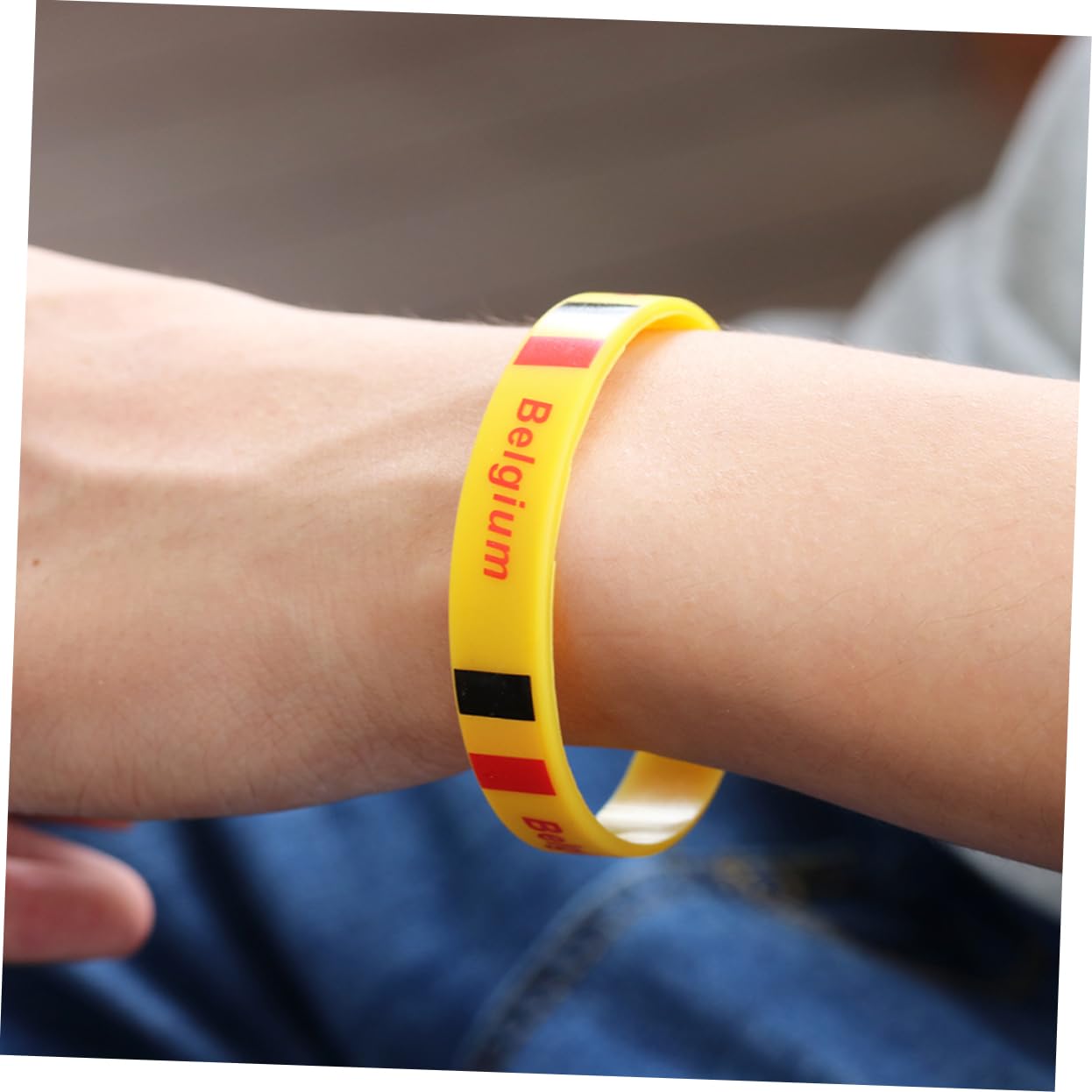 Sosoport Braccialetto Silicone Bandiera del Paese Belgio Braccialetto Unisex Unica per Eventi Sportivi e Nazionali