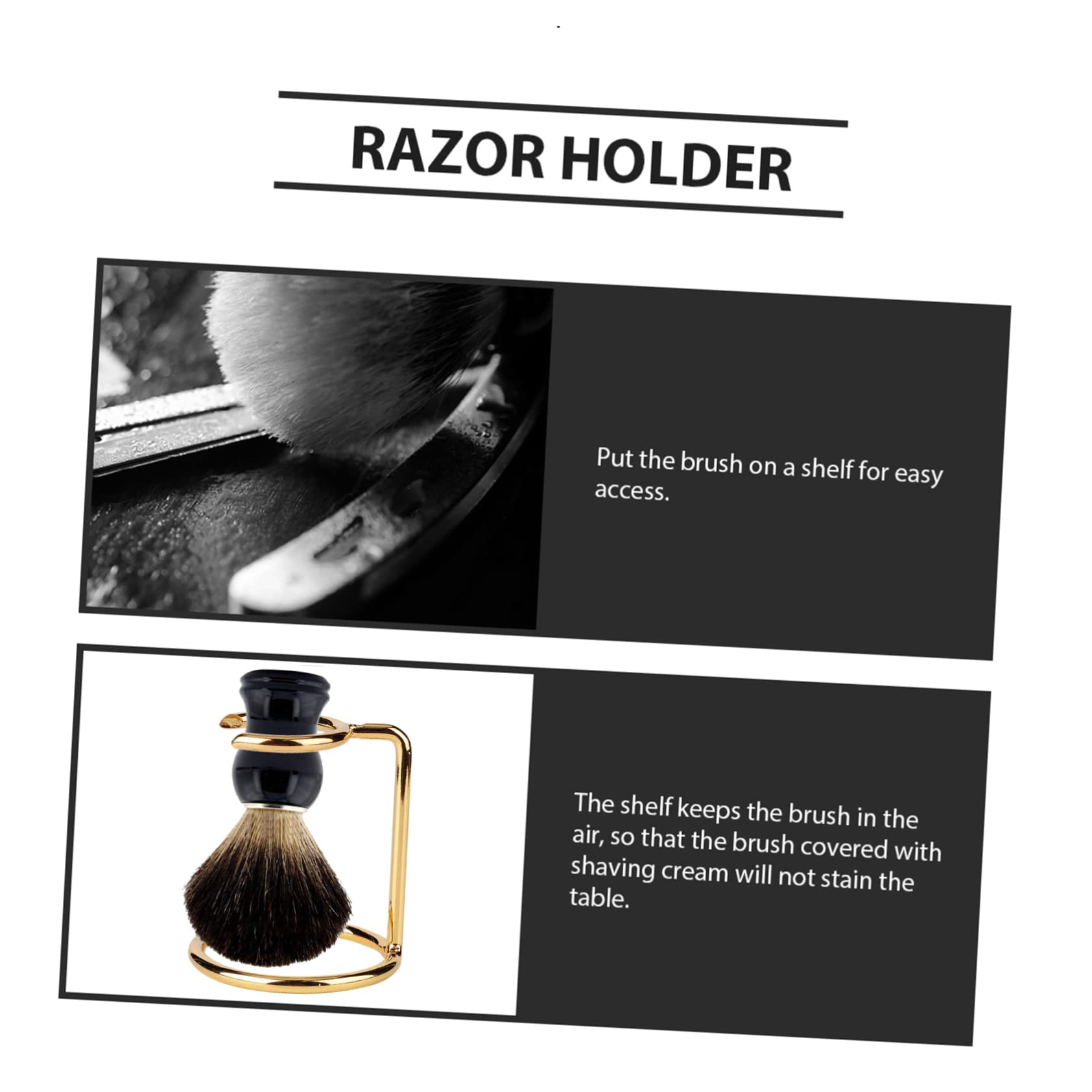 3 Pz Supporto per rasoio per bagno organiser bagno rasoi da uomo elettrici Uomini Gel lama porta rasoio pennello porta pennelli da barba da ferrolega Golden