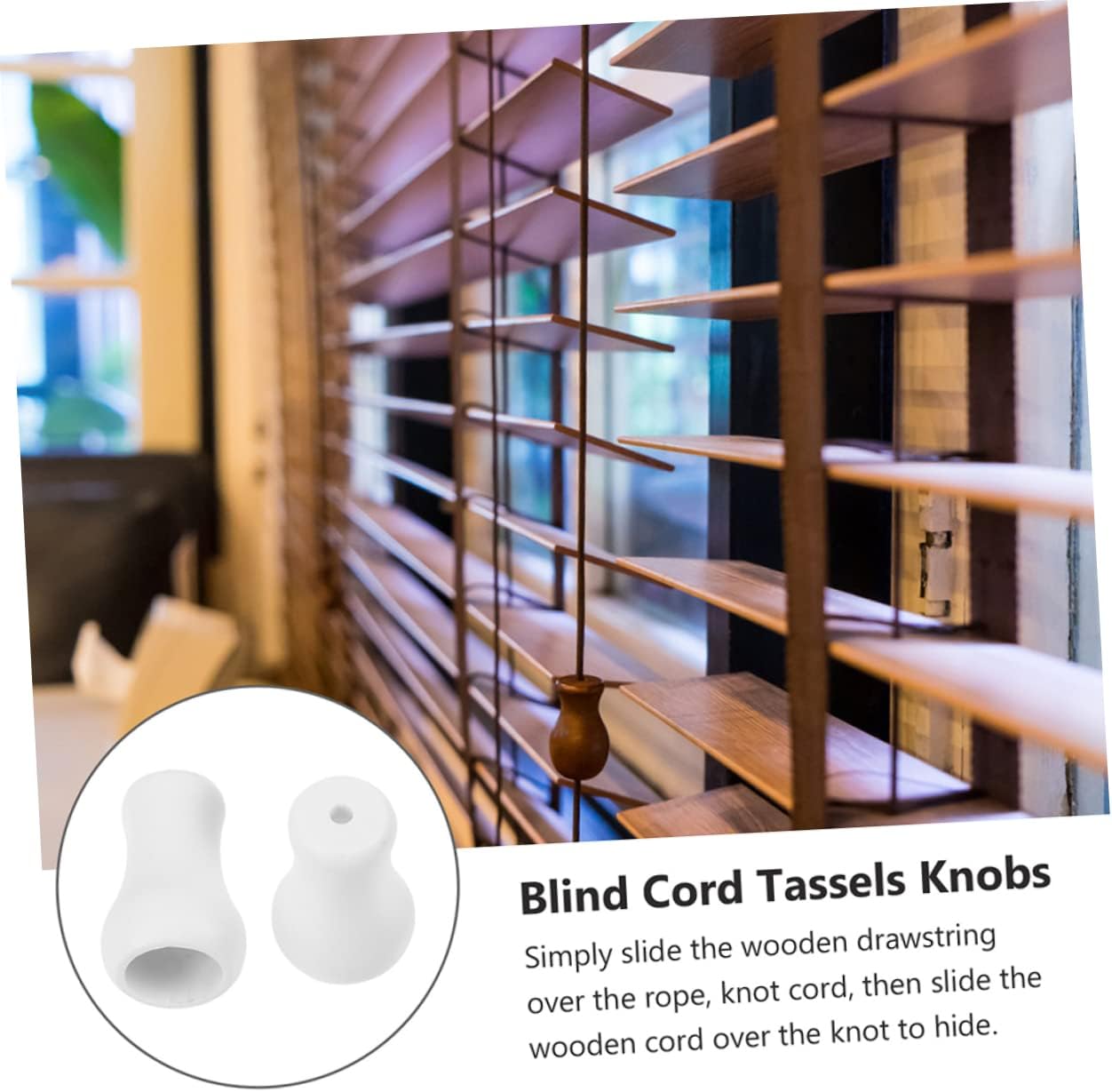 60pcs Window Blind Pull Cord Knobs Replacement for Roller Shades Cord Holders Lightweight Practical Design Minimalist for Home Use