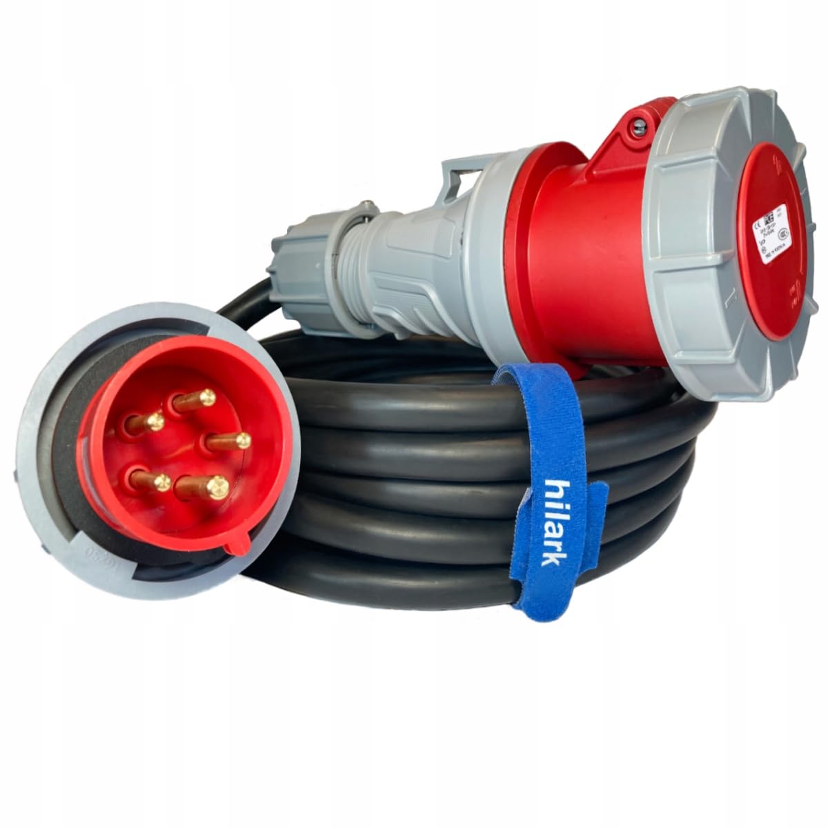 Hilark cable tech H07RN-F 5x6 mm2 Adaptateur CEE 32A 5P (fiche) à 63A 4P (Prise) IP67 1m