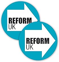 Reform Stickers - Self Adhesive Vinyl - Pack of 2-90mm x 90mm - Political Party Elections Brexit Make Britain Great Again Car Van Bike