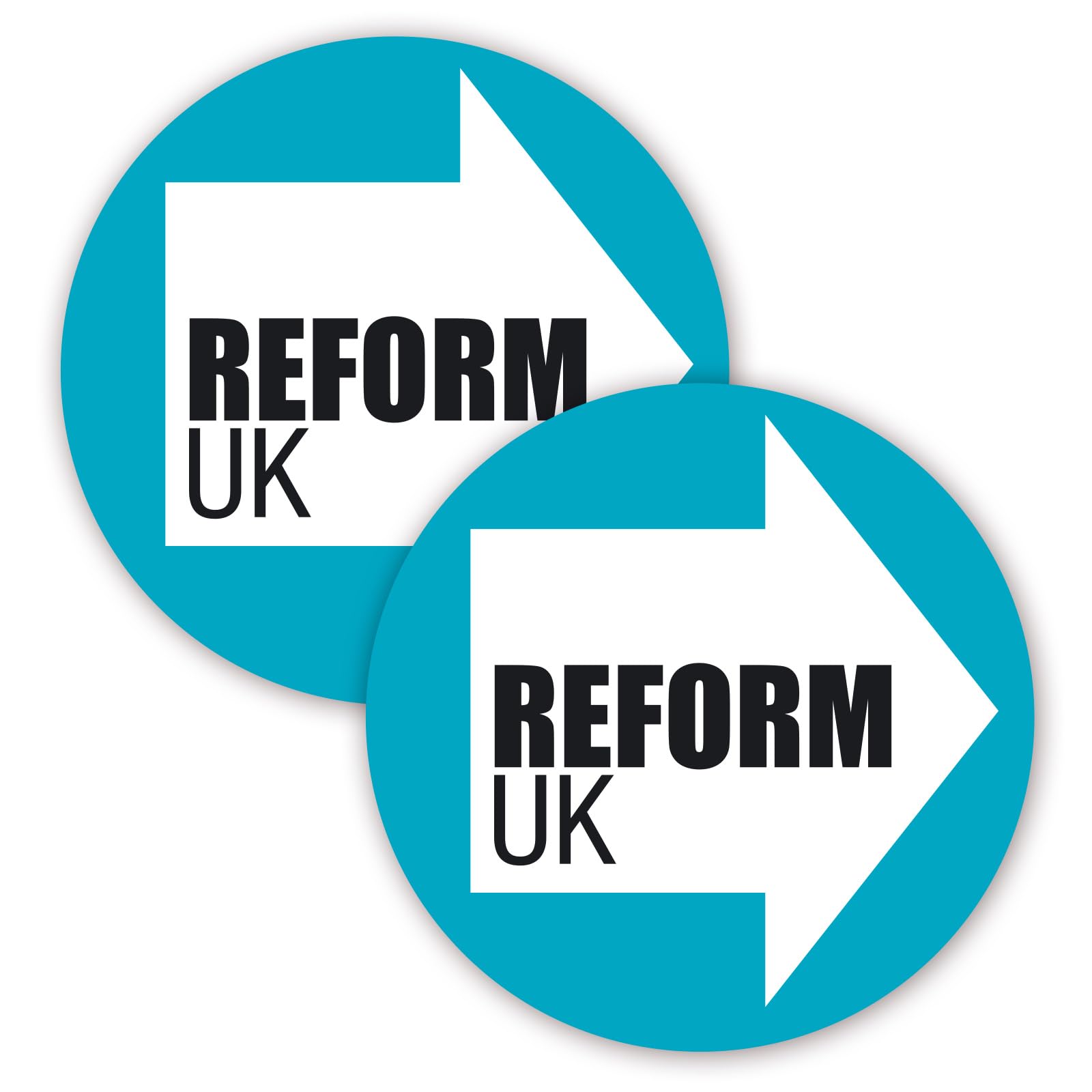 Zimplicity Red Reform Stickers - Self Adhesive Vinyl - Pack Of 2-90Mm X 90Mm - Political Party Elections Brexit Make Britain Great Again Car Van Bike