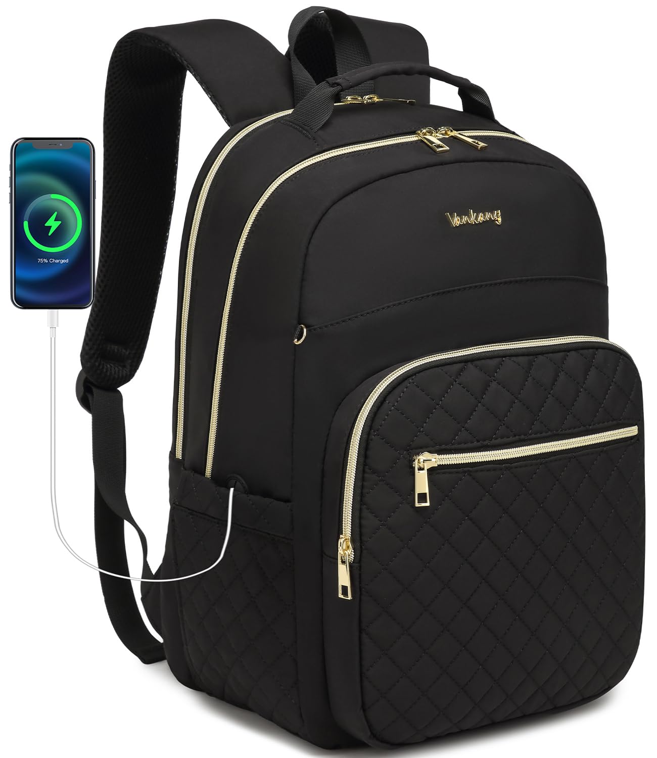 Laptop Backpack Women School Backpack for High School Teen Girls Water Resistant College Bookbag with Charging Hole for