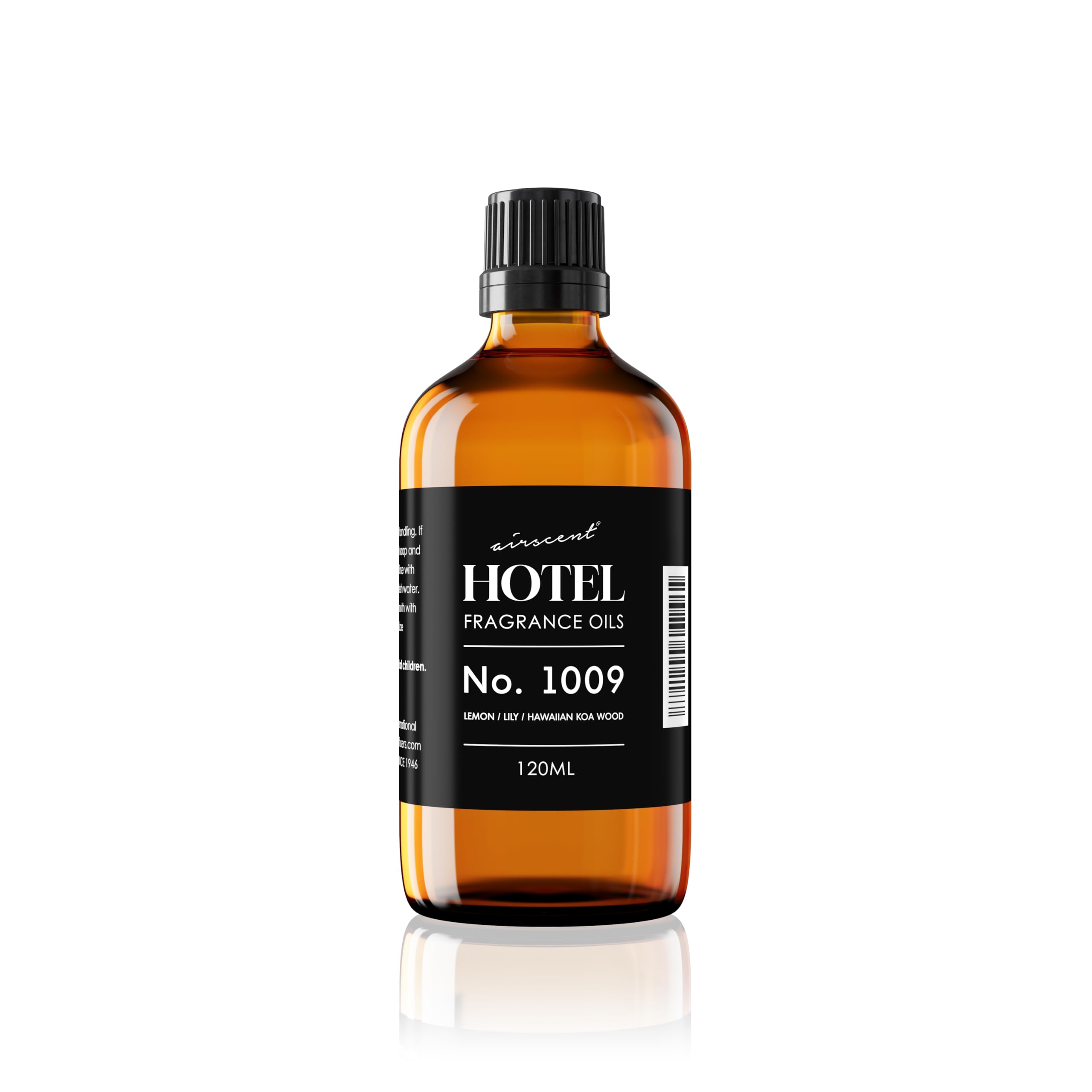 AirScent Hotel Diffuser Oil No. 1009 - Lemon Lily Hawaiian Koa Wood - Hotel Scent Dupe - Premium Fragrance Oil for Ultrasonic and Waterless Diffusers and Crafting - 120 mL, 4 fl oz Glass Bottle