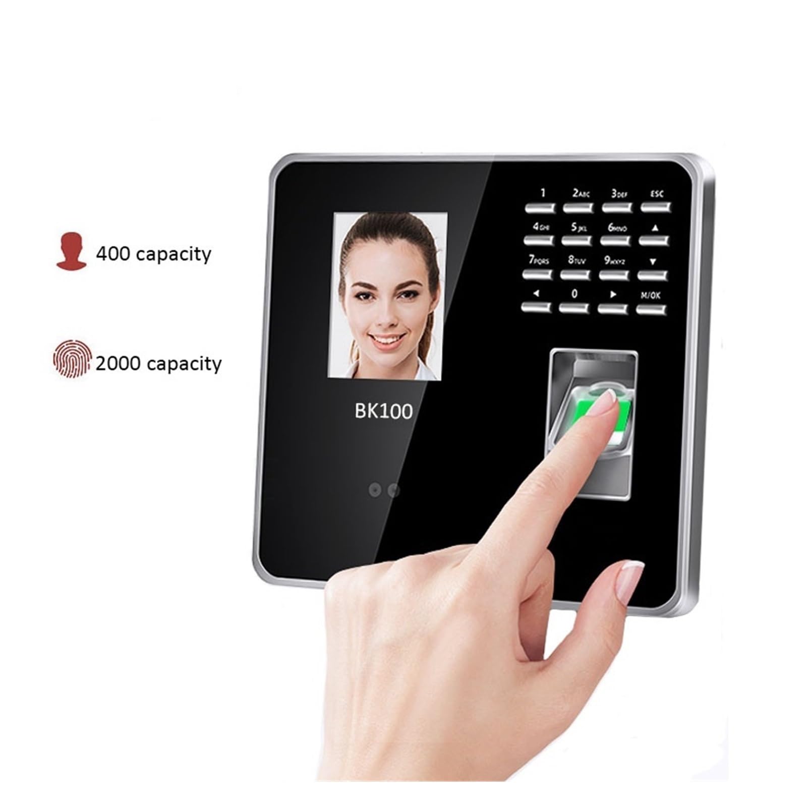 Zegary czasu pracowników, BK100 USB Biometryczny czytnik linii papilarnych Rozpoznawanie twarzy pracownika Rejestrator czasu pracy(BK100-ID)