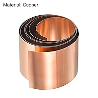 Vista 8 de uxcell Copper Sheet Roll, Metal Foil Plate 1000mm x 20mm x 0.8mm