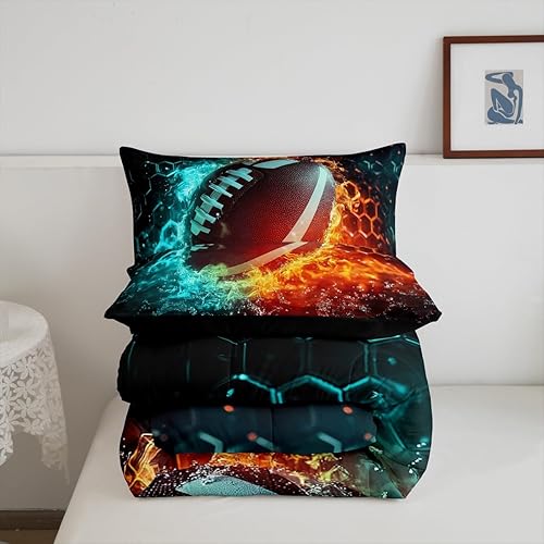 Miniatura 10 de Juego de edredón de hockey sobre hielo para adolescentes, edredón de plumón con juegos de deportes de invierno para niños, adultos, hombres jóvenes,