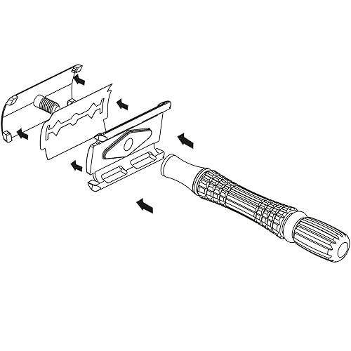 Miniatura 5 de BAILI Afeitado húmedo clásico de 3 piezas de doble filo para hombres y mujeres con hoja de platino y estuche de viaje con espejo BD176