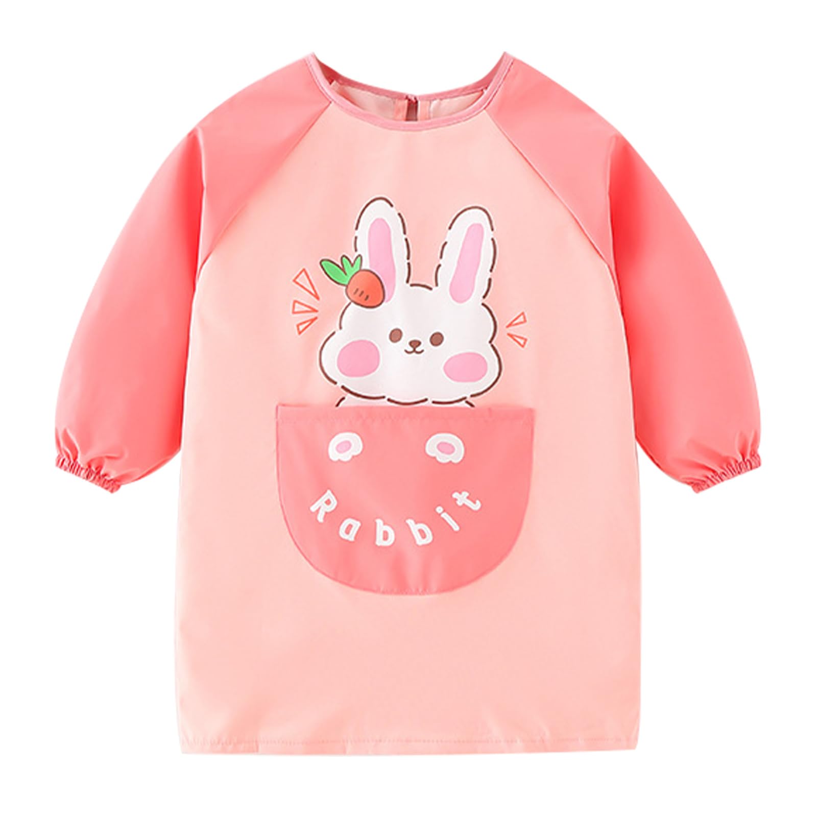 Long Sleeved Bib Water Resistance Bibs for Babies and Toddlers with Pocket Wipeable-Eat and Play Smock Apron for Boys and Girls