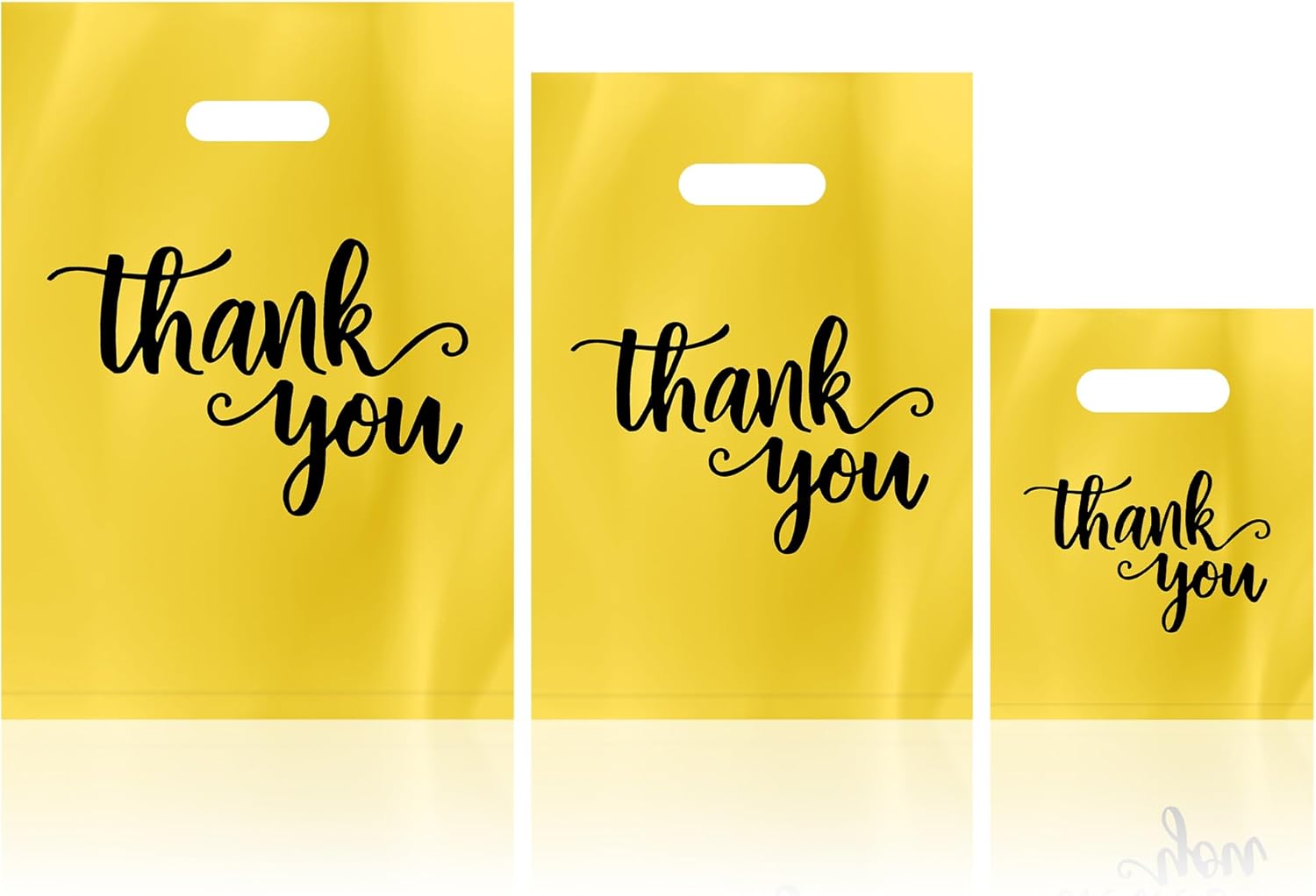 200 Pack Thank You Shopping Bags Goodie Bags, Iclude 13.8x9