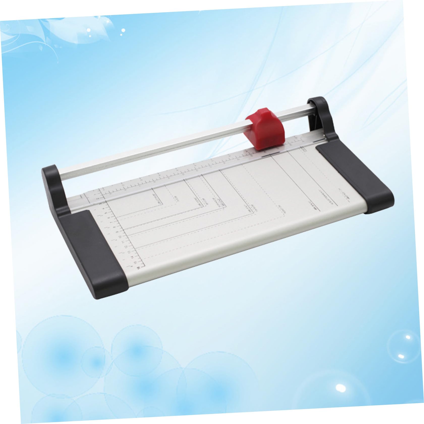 Taglierina Ghigliottina Manuale A3 A4 in Metallo Bianco | Base Millimetrata con Righello Stampato, Sistema di Bloccaggio Automatico, per Casa e Chiese