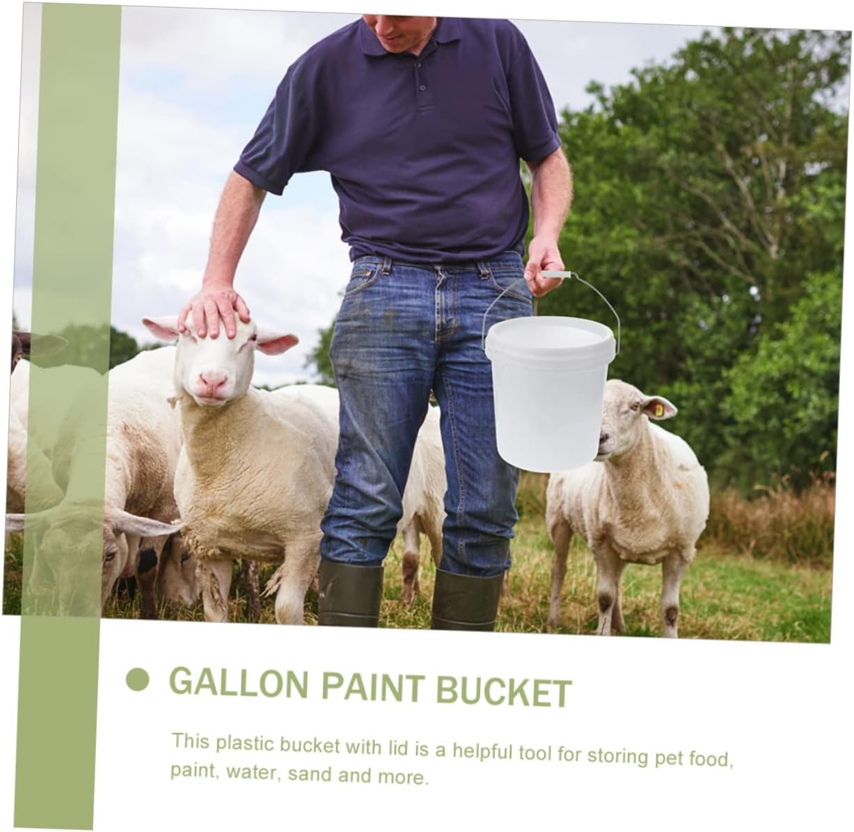 Plastic Barrel Container with Lid Small Paint Bucket 1.5 Gallon Bucket White Food Grade