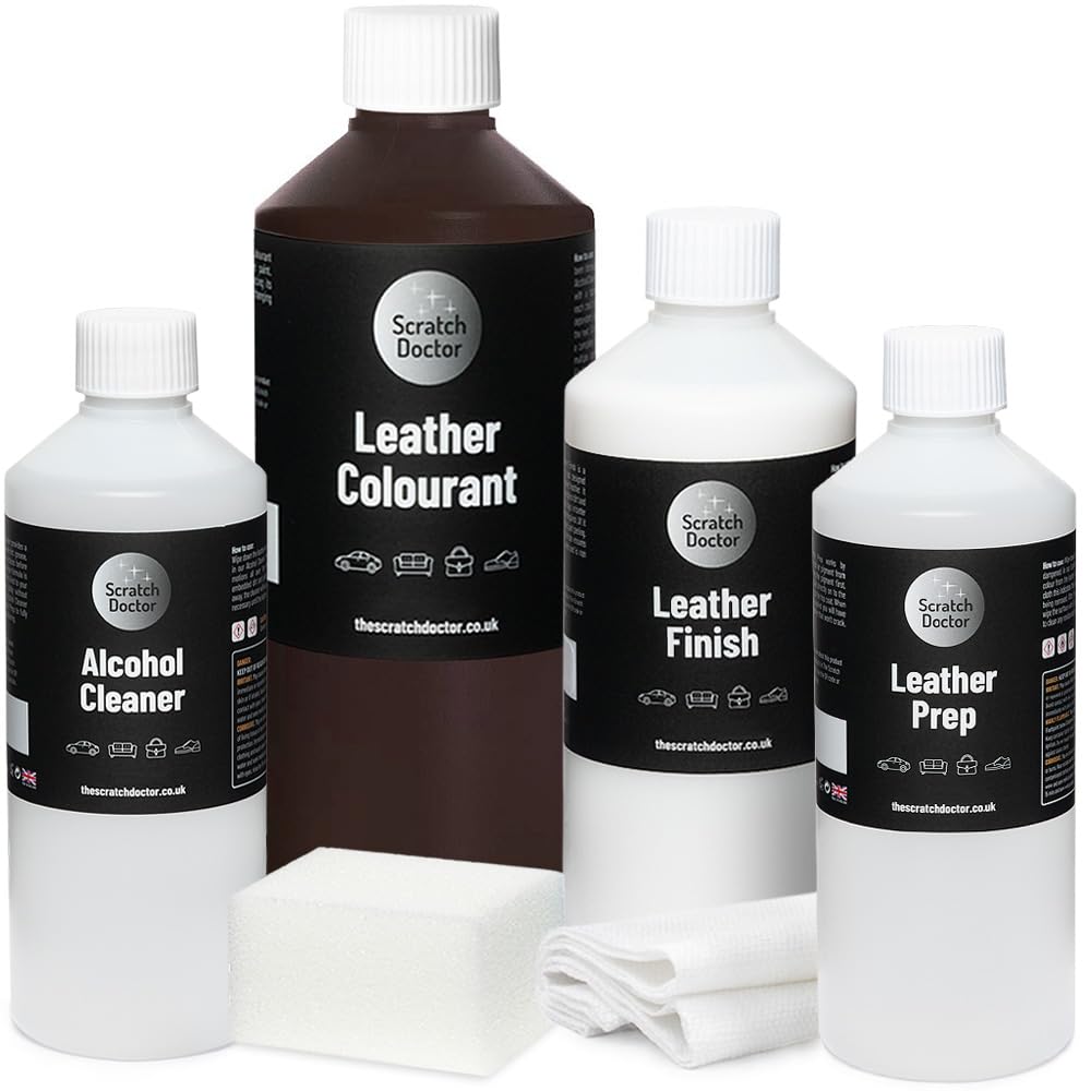 The Scratch Doctor Leather Recolouring Kit for Furniture & Car Seats | Clean, Dye & Protect | Includes Cleaner, Primer, Dye & Sealant (Dark Grey, 1000ml) — view 32