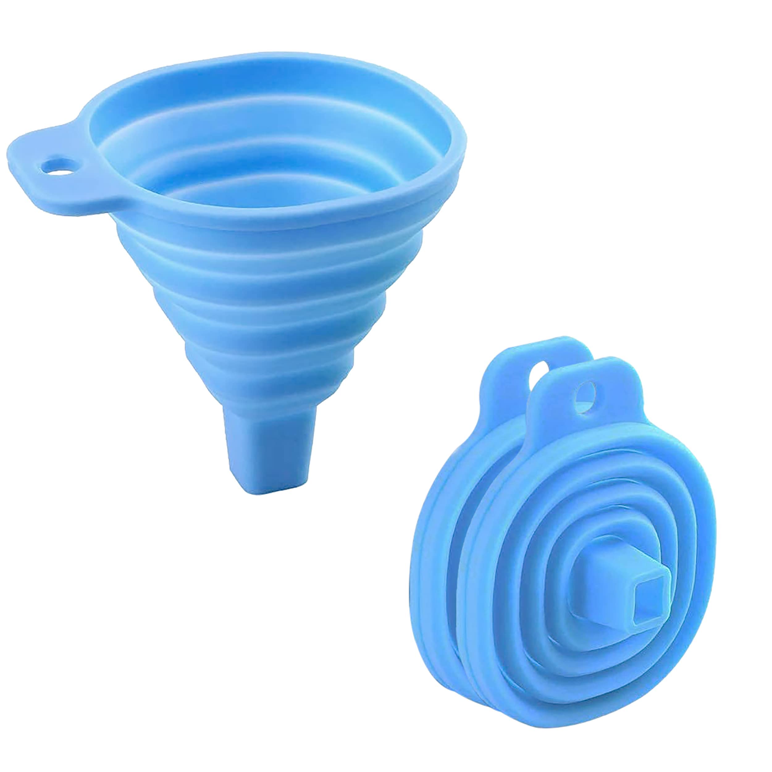 MeeTo Heat Resistant Collapsible Silicone Funnel Foldable Hopper for Oil Liquid Kitchen Bathroom - Pack of 2 (B0BYJWCZM2) Amazon Price History, Amazon Price Tracker